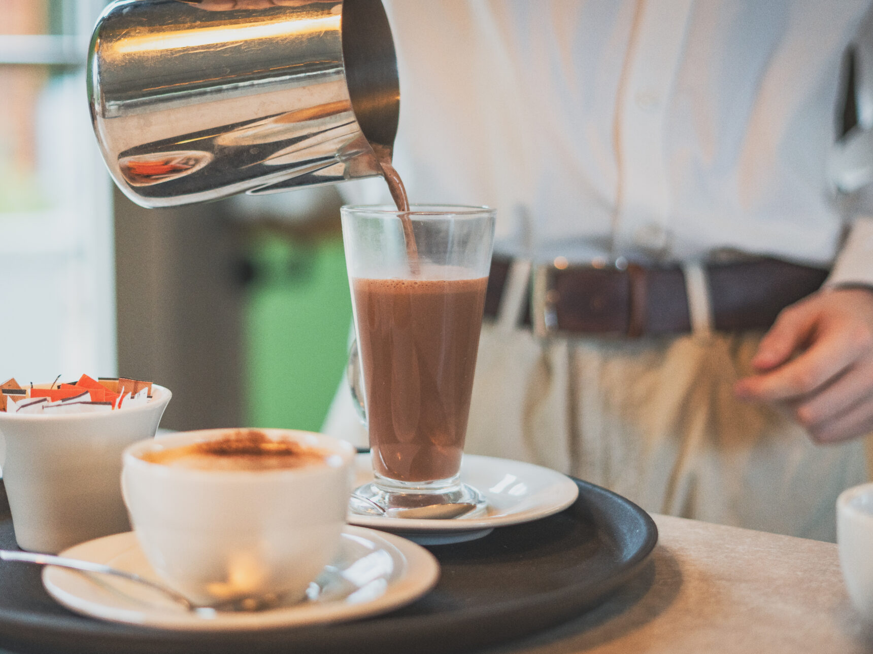Coffees being made